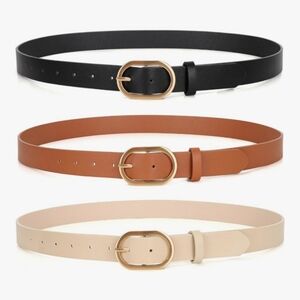 XZQTIVE 3 Pack Women's Belt Set - Black, Brown, and Cream Sz.XXXL NWOT